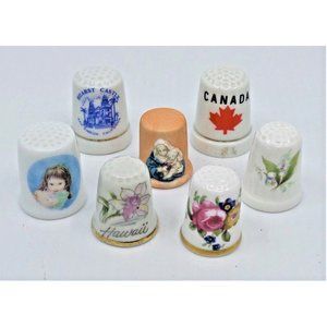 Sewing Thimbles Caverswall Duchess Frances Hook 1983 So Cuddly Canada Floral